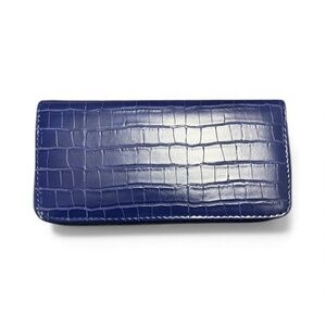 Chic Navy Crocodile-Embossed Wallet